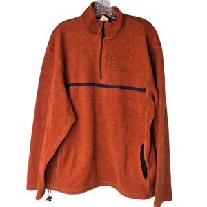 Vtg y2k Old Navy Men's Fleece Quarter Zip Pullover Burnt Orange Gorpcore Size XL
